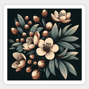 Olive Floral Illustration Sticker